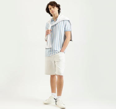 Regular Fit Polo Neck Striped T-Shirt