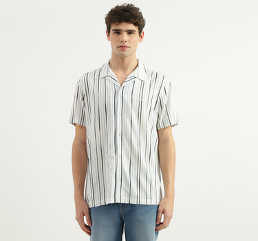 Regular Fit Spread Collar Striped Shirt