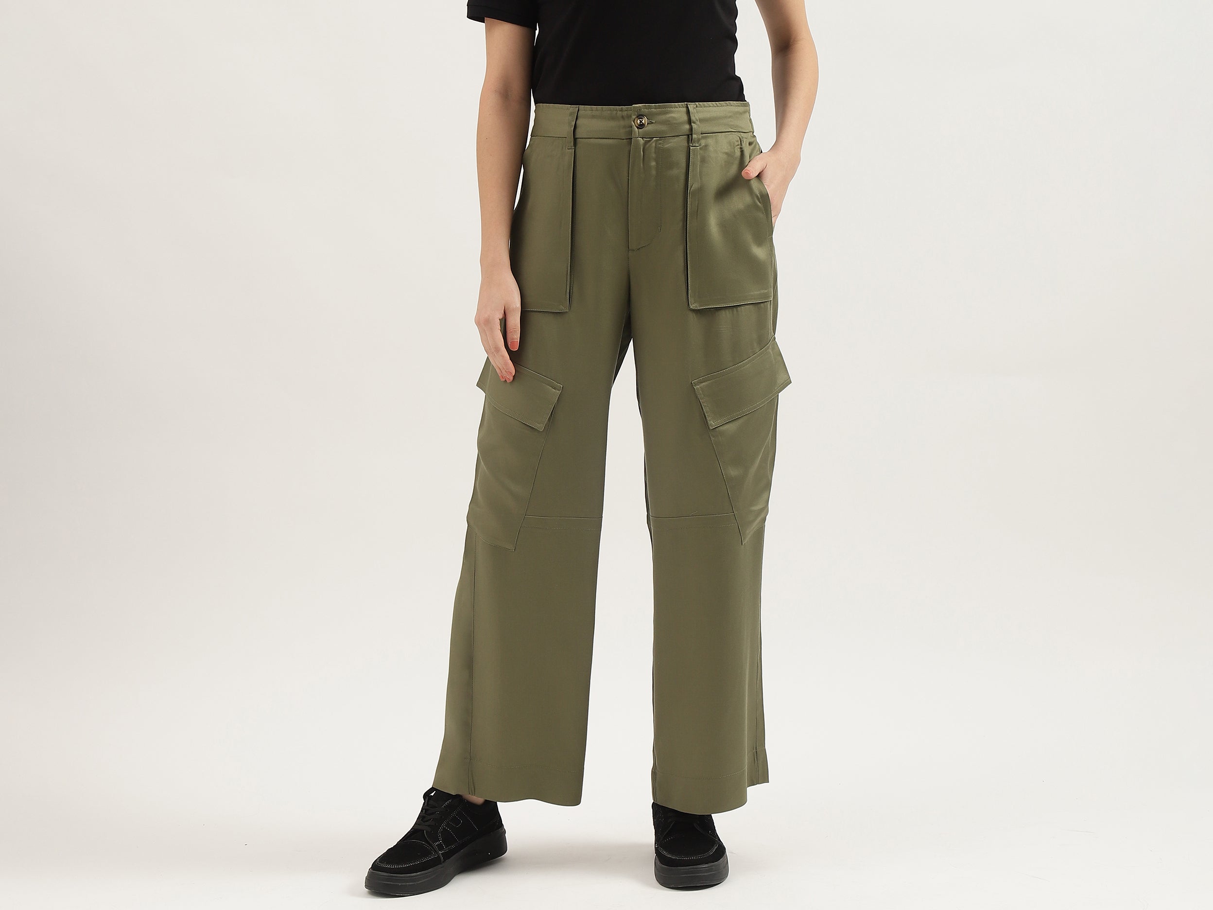 Solid Regular Fit Trousers