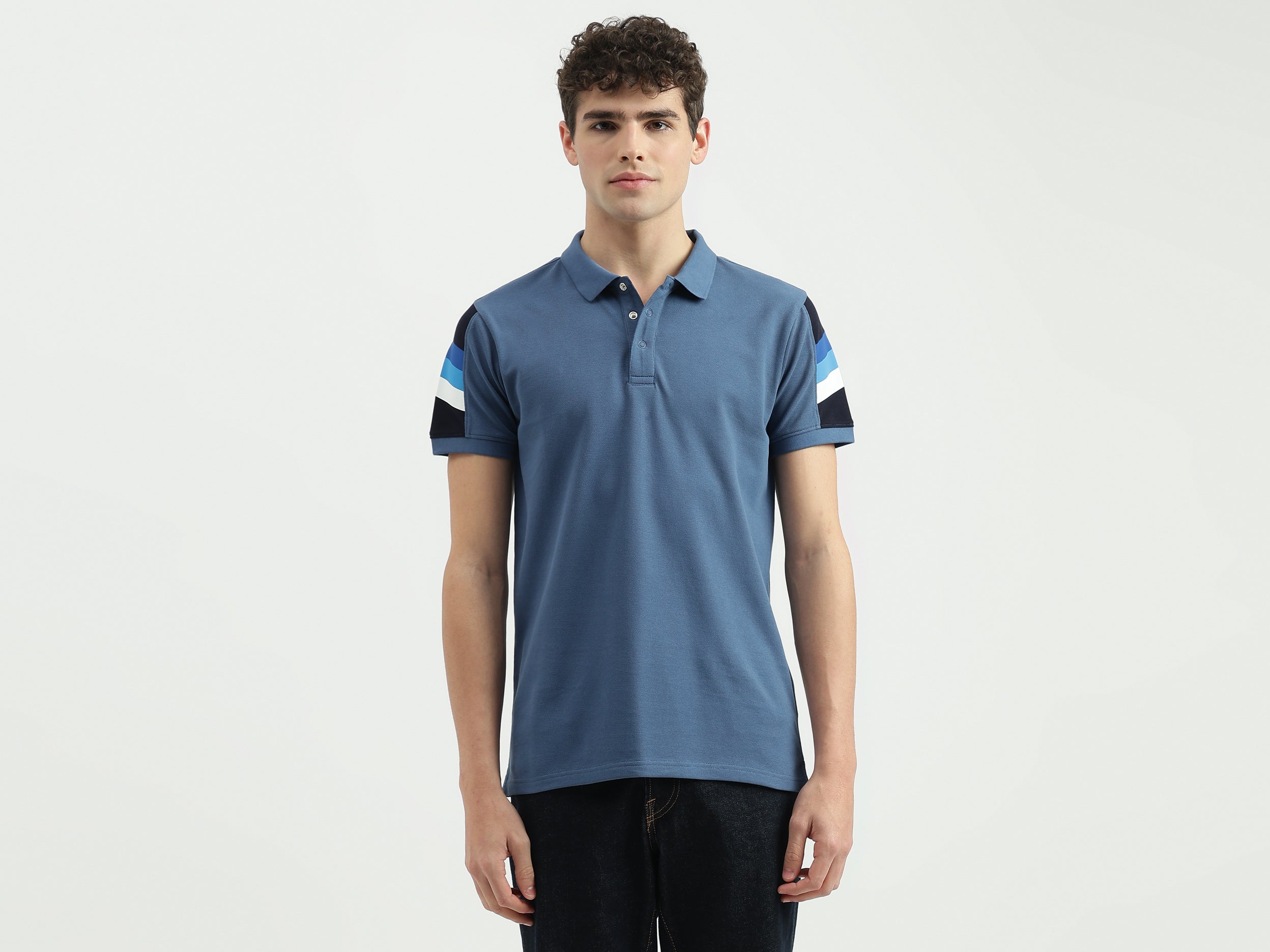 Regular Fit Polo Neck Solid T-Shirt