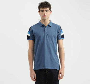 Regular Fit Polo Neck Solid T-Shirt