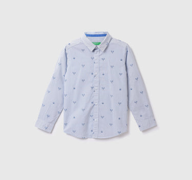 Cotton Printed Spread Collar Boys Shirts