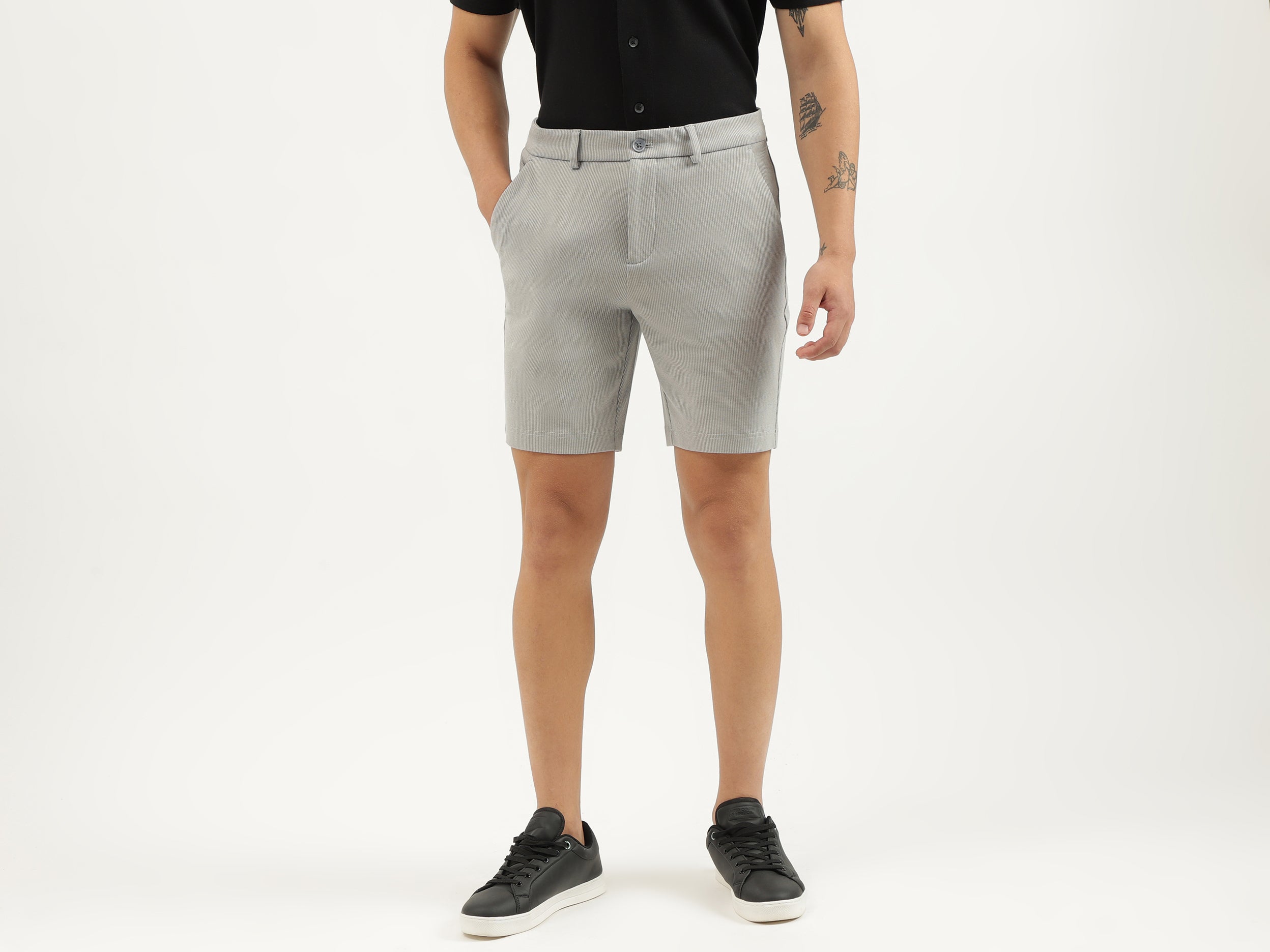 Houndstooth Slim Fit Shorts