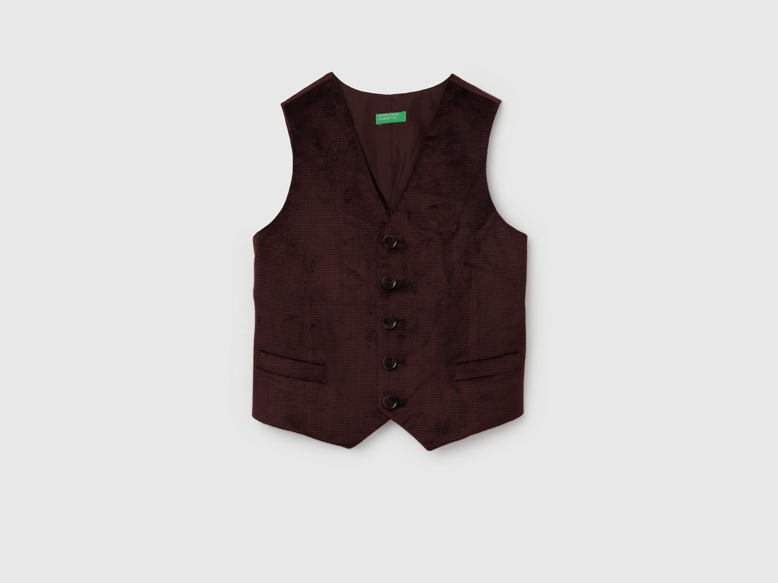 Regular Fit Patterned Velvet Waistcoat