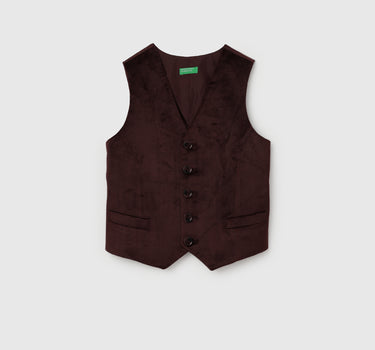 Regular Fit Patterned Velvet Waistcoat