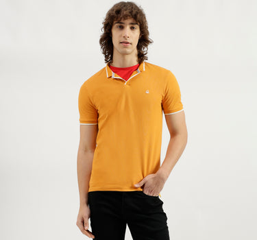 Polo Neck Solid Pattern T-Shirt