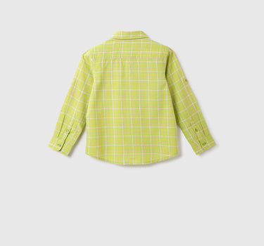 Boys Checked Spread Collar Shirt