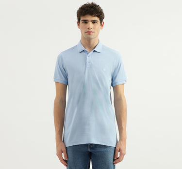 Regular Fit Ribbed Collar Solid T-Shirt