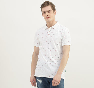 Men Printed Polo Collar T-Shirt