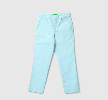 Boys Self Designed Regular Fit Trousers