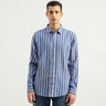 Men's Slim Fit Spread Collar Striped Shirts