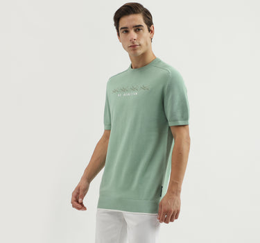 Men's Regular Fit Crew Neck Embroidered T-Shirt