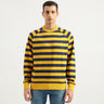 Men's Relaxed Fit Round Neck Striped Sweatshirt