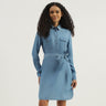 Solid Spread Collar Shirt Dress