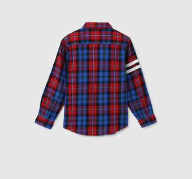 Boys Checked Spread Collar Shirt