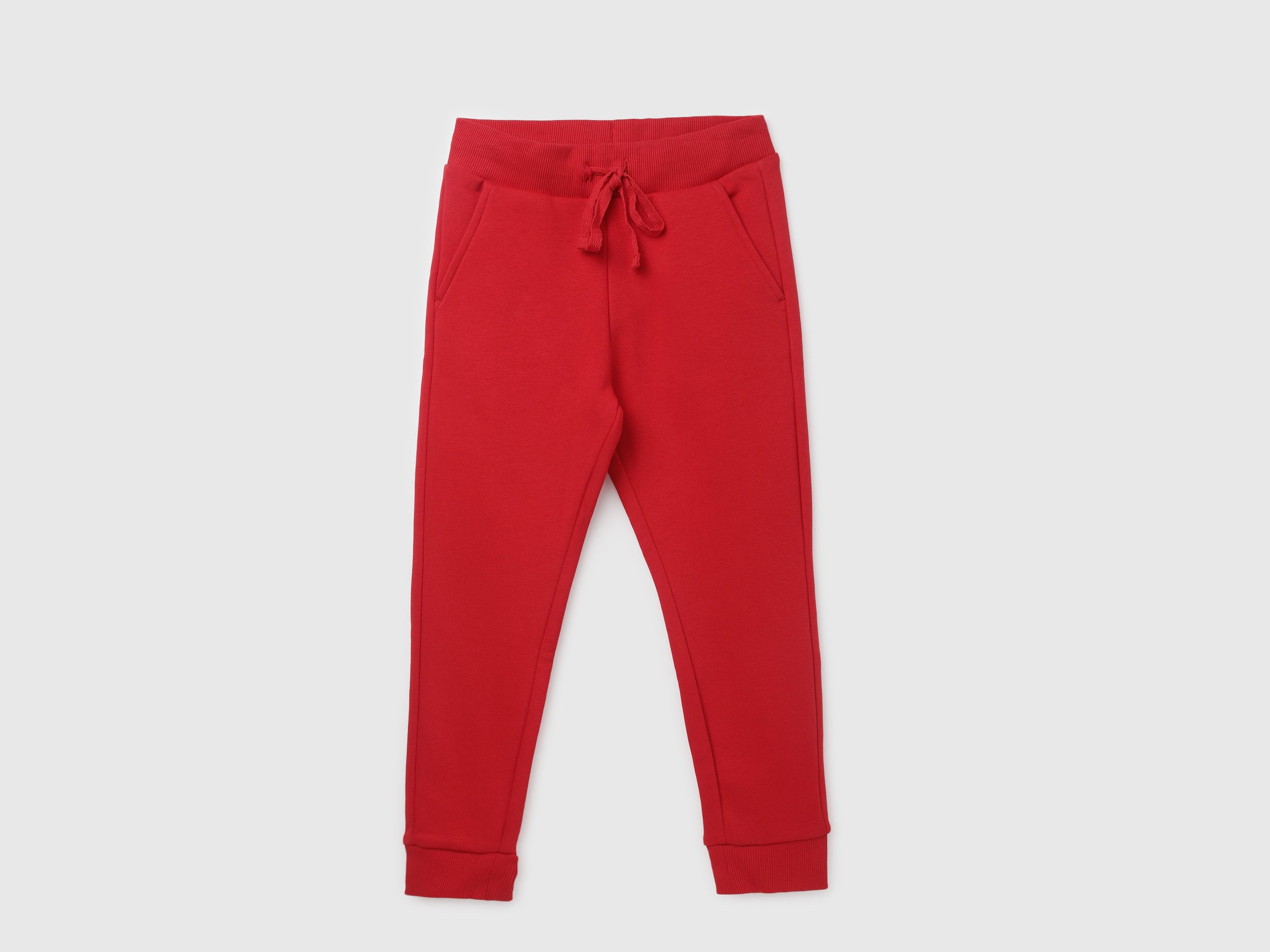 Boy's Solid Regular Fit Joggers with Drawstring Closure