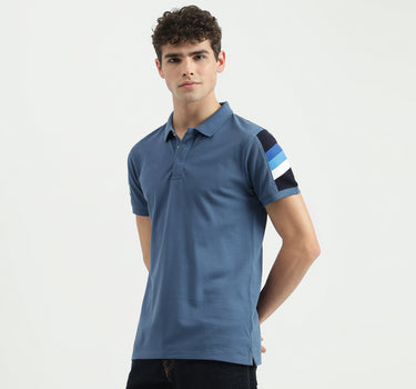 Regular Fit Polo Neck Solid T-Shirt