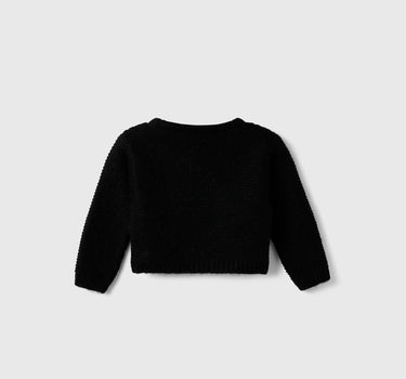 Girl's Cropped Fit Round Neck Cable Knit Sweater