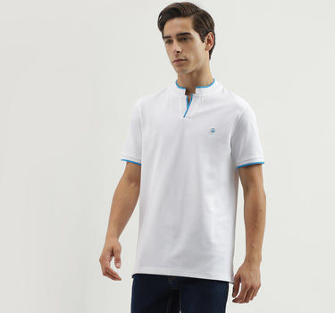 Men's Regular Fit Polo Neck Solid T-Shirt