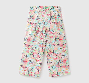 Girls Printed Regular Fit Trousers