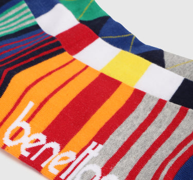 Pack of 3 Striped & Patterned Mid-Calf Socks