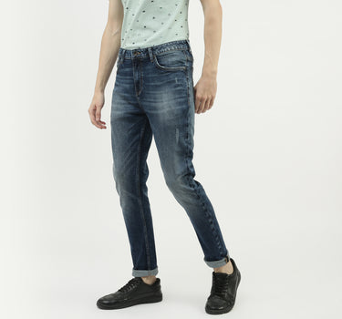 Men Solid Carrot Fit Jeans