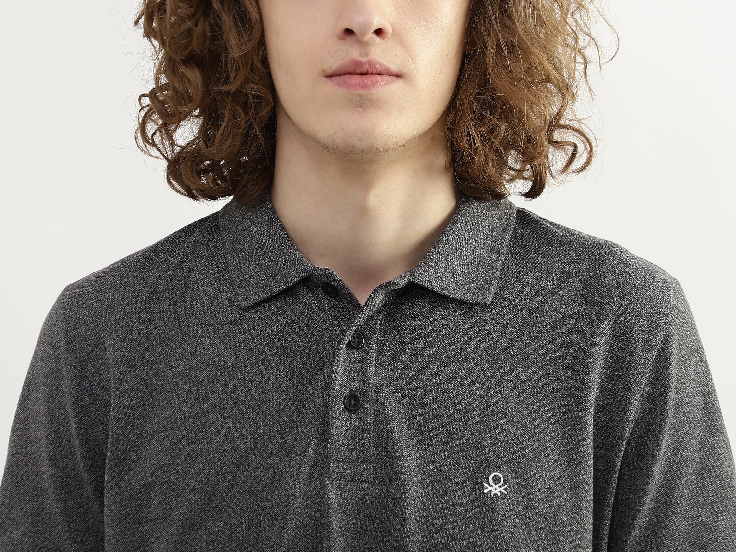 Men Textured Polo Collar T-shirt – United Colors of Benetton Store