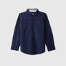 Boys Navy Blue Solid Shirt