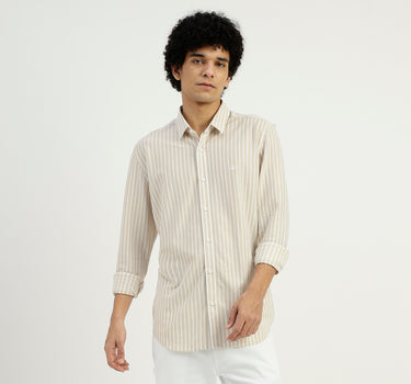 Regular Fit Spread Collar Striped Shirt