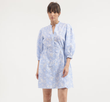 Regular Fit Mandarin Collar Printed Dress