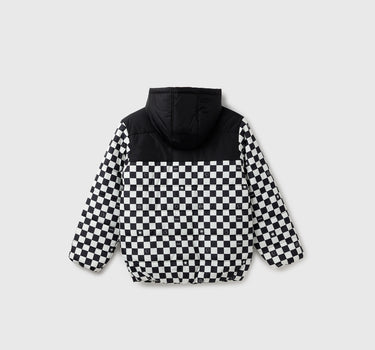 Boy's Regular Fit Hooded Neck Checked Jacket