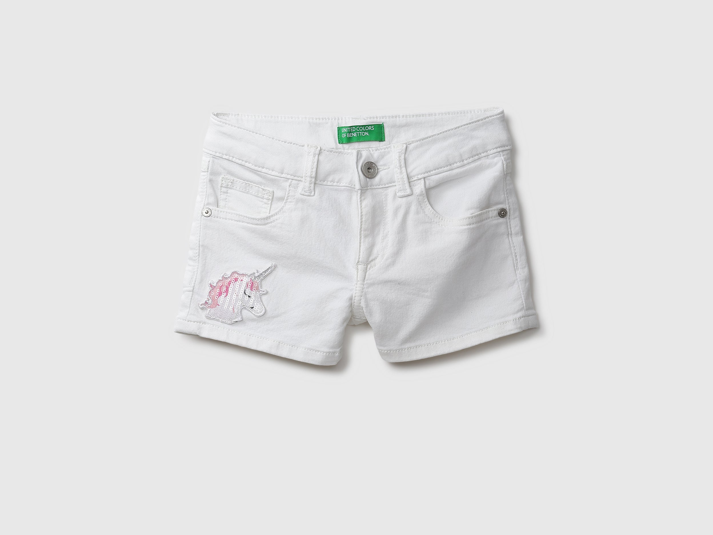 Basic White Denim Shorts