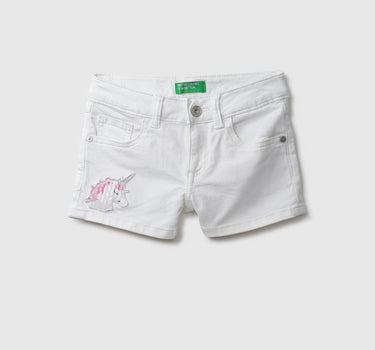 Basic White Denim Shorts