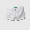 Basic White Denim Shorts