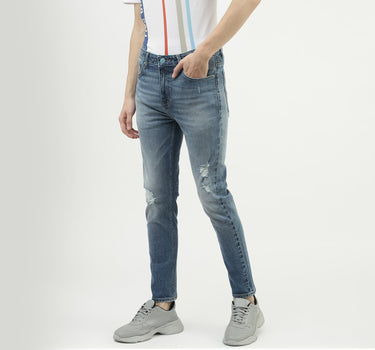 Men Solid Low Crotch Jeans