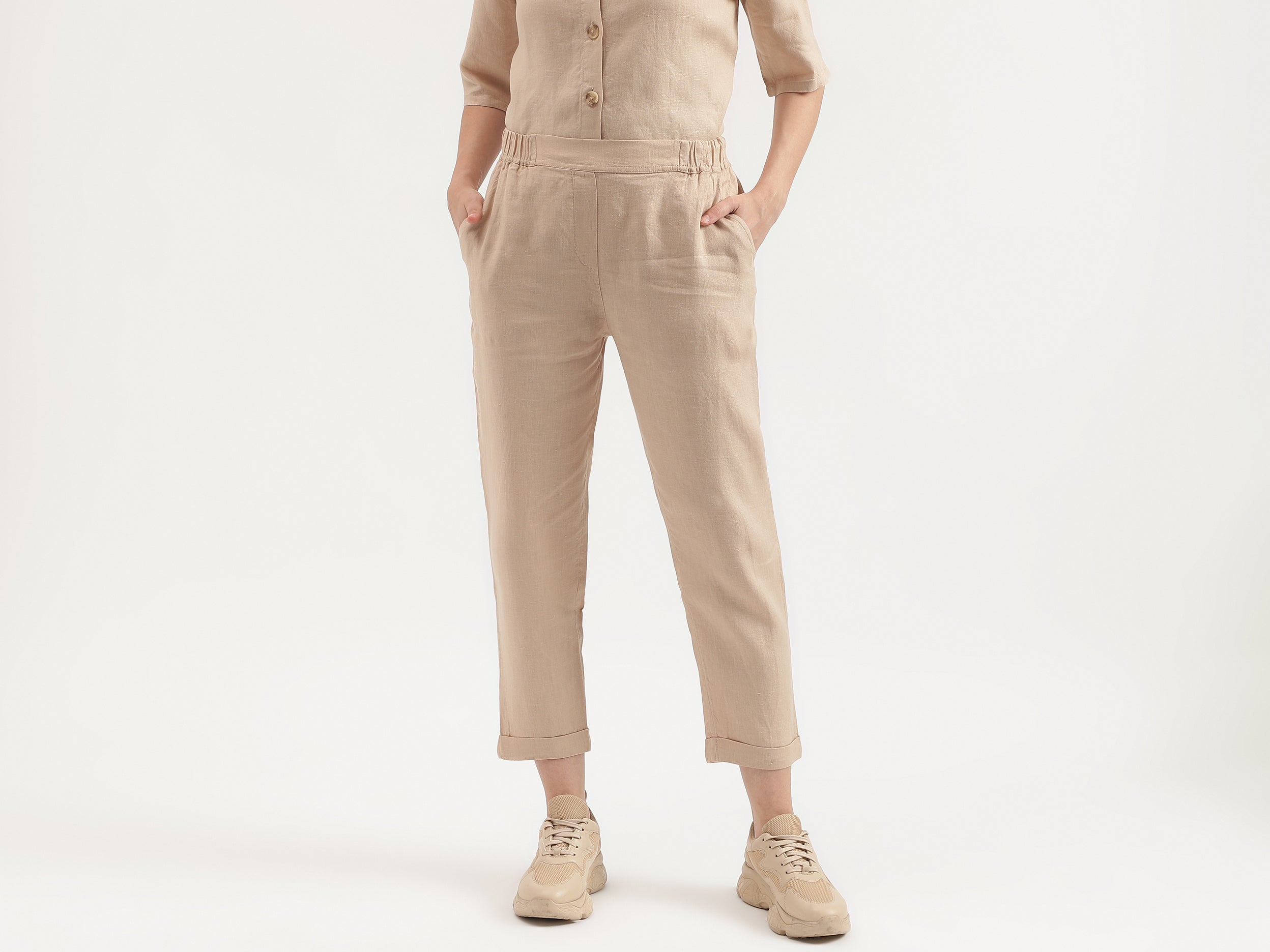 Solid Regular Fit Trousers