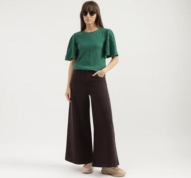 Solid Wide Leg Fit Trousers