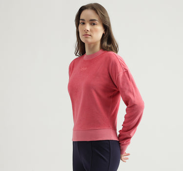 Regular Fit Crew Neck Solid Women's Sweatshirt