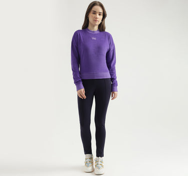 Regular Fit Crew Neck Solid Women's Sweatshirt