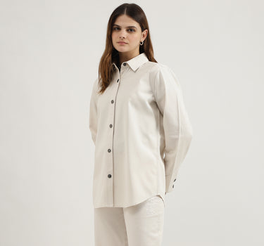 Regular Fit Spread Collar Embroidered Shirt