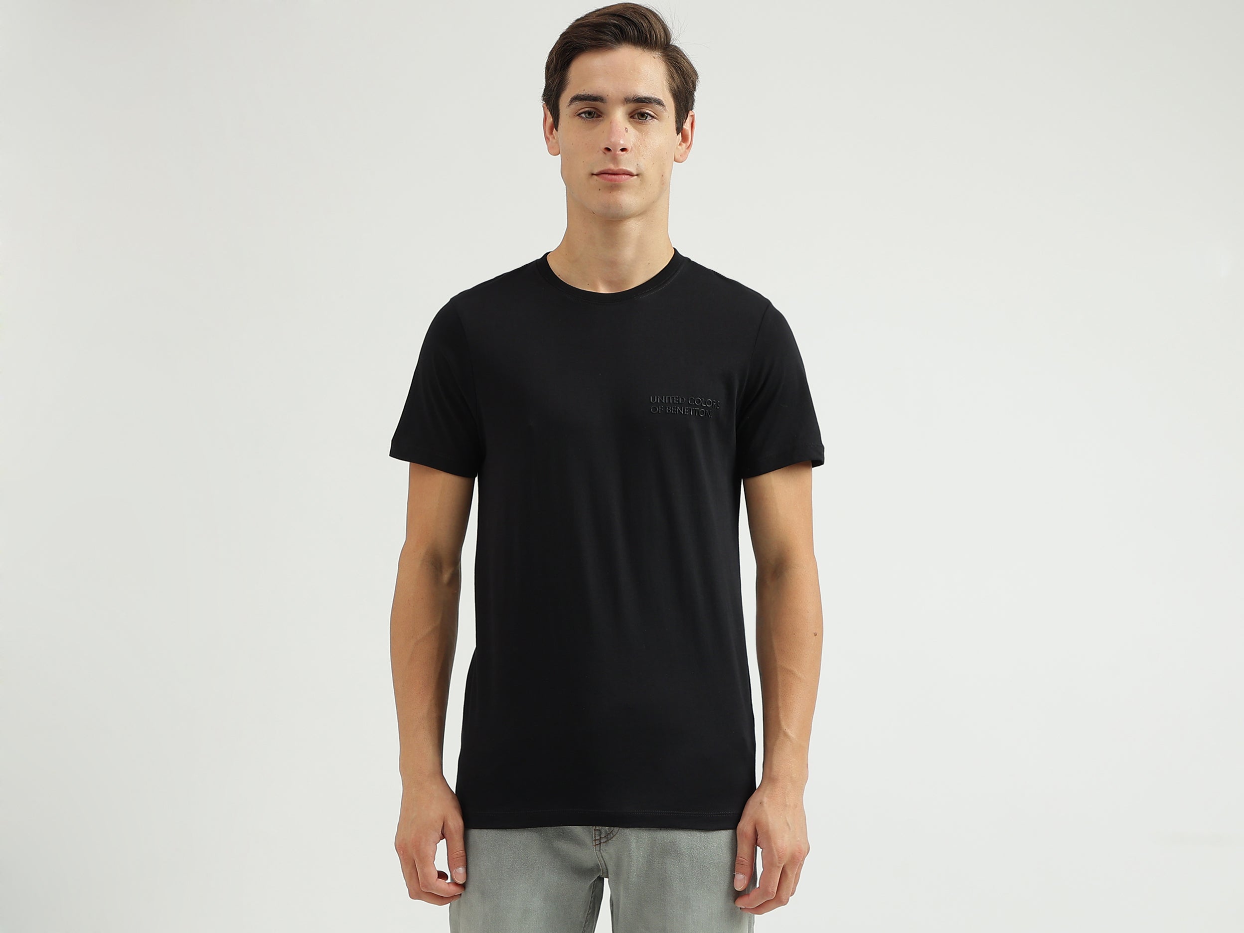 Solid Crew Neck Regular-Fit T-Shirt