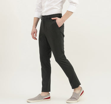 Men Textured Slim Fit Trousers