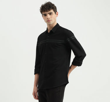 Regular Fit Spread Collar Solid Shirt