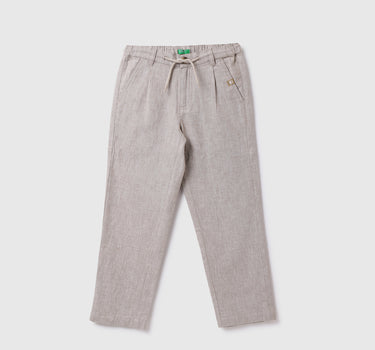 Cotton Blend Solid Regular Length Boys Trousers