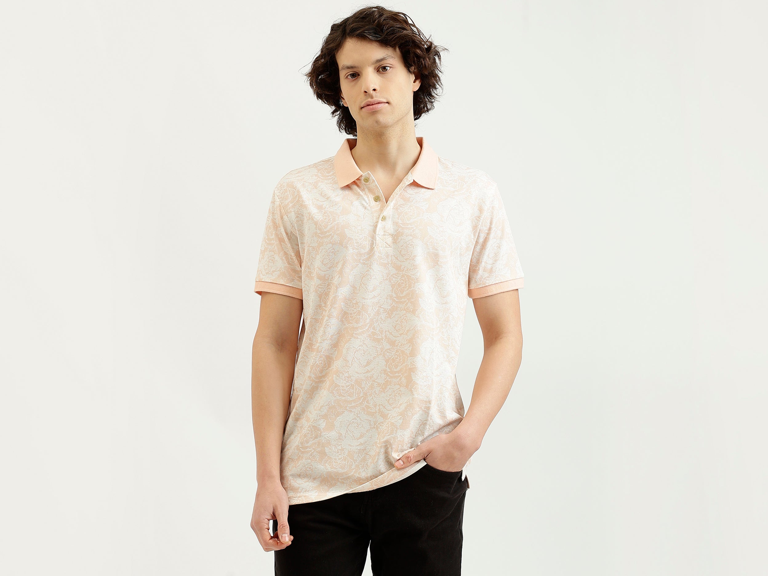 Regular Fit Polo Neck Printed T-Shirt