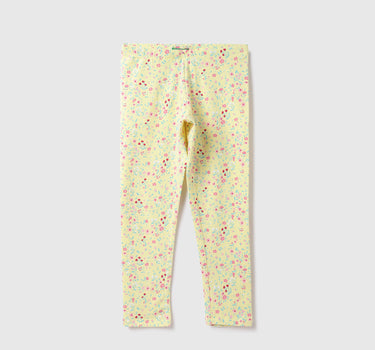 Cotton Blend Printed Regular Length Girls Trousers