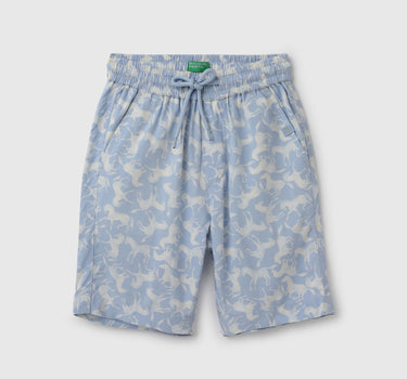 Printed Regular Fit Mid Rise Shorts