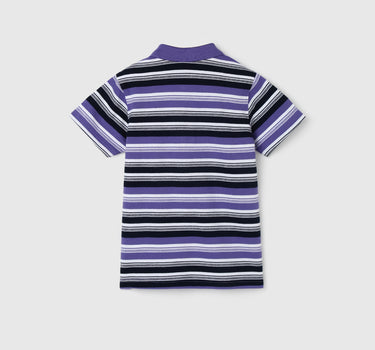 Boy's Regular Fit Polo Collar Striped Tshirts