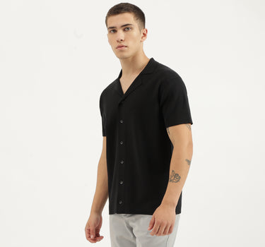 Regular Fit Cuban Collar Solid Shirts