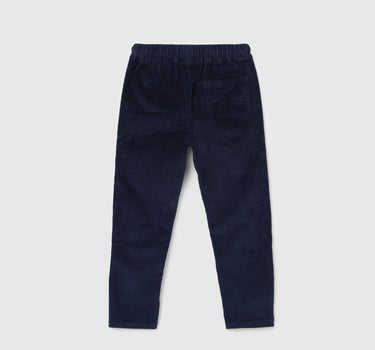 Boy's Ribbed Regular Fit Trousers with Drawstring Closure